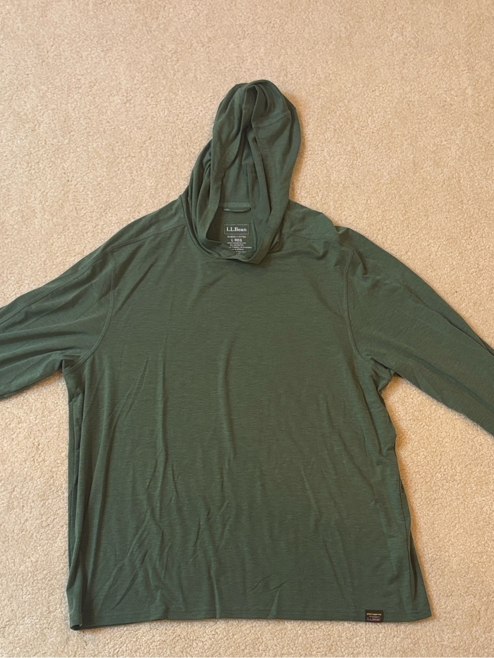 L.L. Bean Men's Hooded Long-Sleeve Shirt - Olive